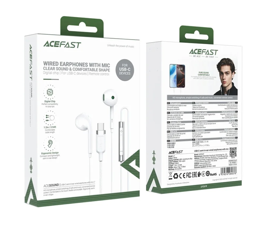 ACEFAST L7 USB-C Semi In-Ear Wired Earphones