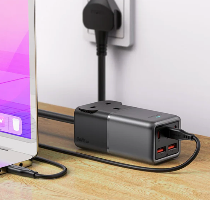 AceFast 75W 5-Port USB-C / USB-A 3-Pin Desktop Fast Charger