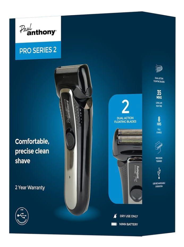 Paul Anthony Pro Series 2 Mens USB Cordless Foil Shaver
