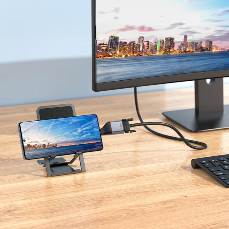 HOCO - USB-C to VGA Adapter 2K Display Converter for Laptops, Tablets & Phone