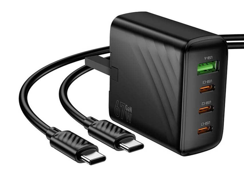 Hoco - CS27B 4 Port Charger With Type-C To Type-C Cable