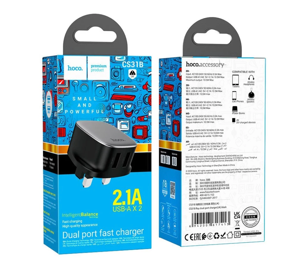Hoco - Dual Port Charger Black