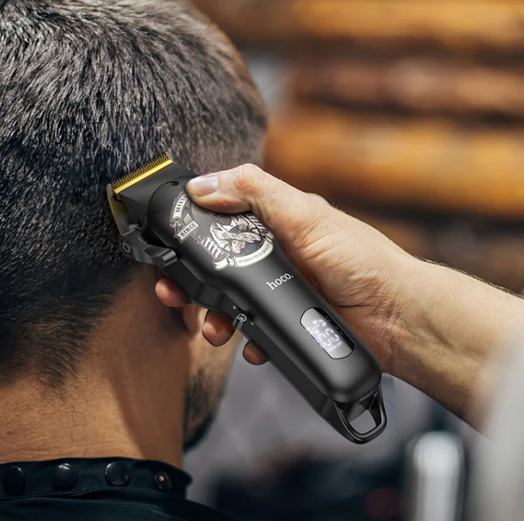 HOCO HP20 Electric Hair Clipper with Digital Display – Black & Gold
