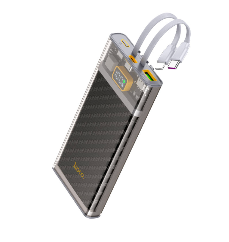 Hoco J104 Discovery Edition 10000mAh power bank in black with digital display
