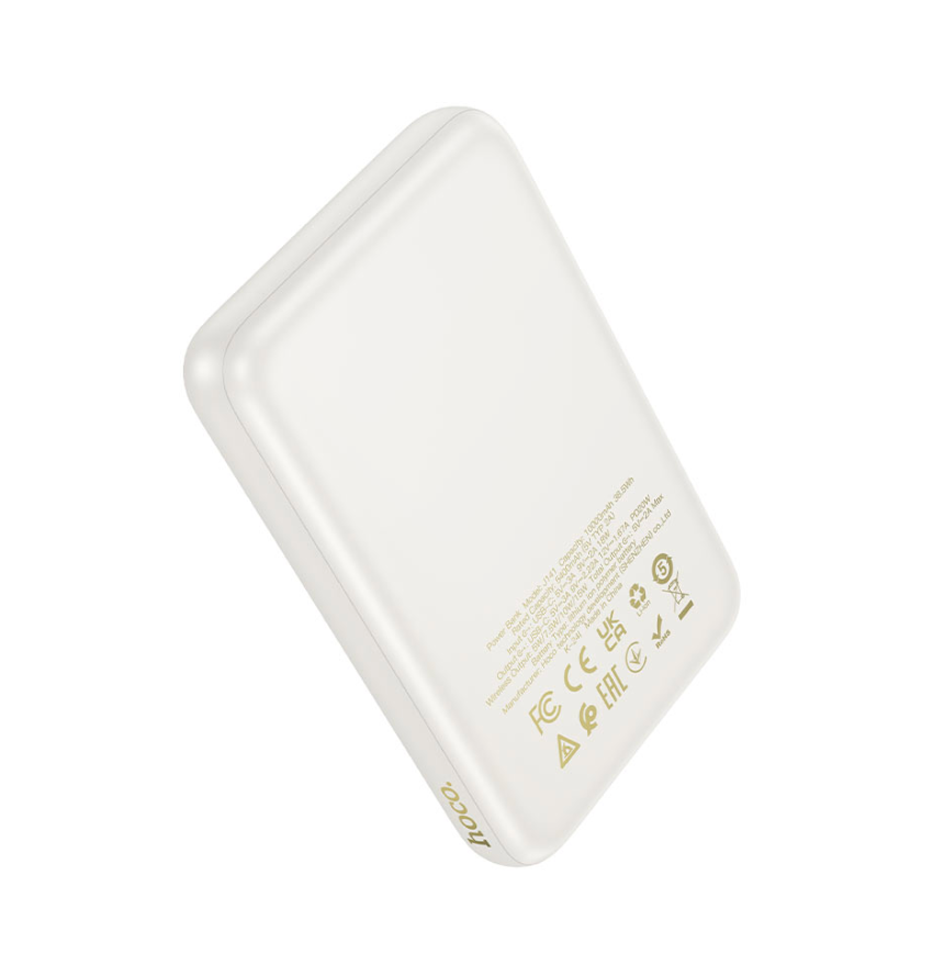 Hoco J141 Magnetic Power Bank White | 10000mAh, 15W Wireless