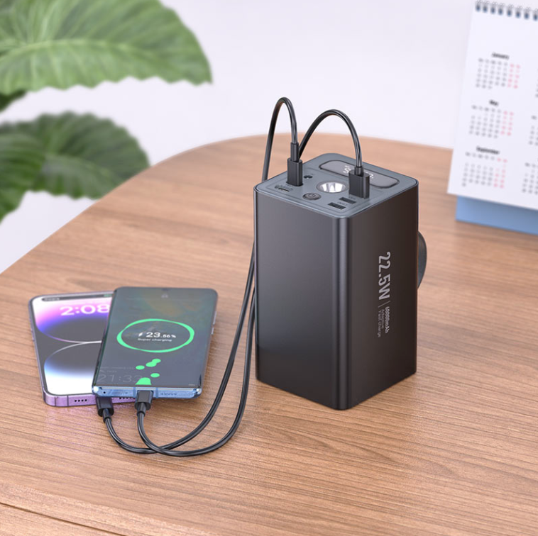 HOCO J138 60000mAh black power bank.
