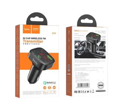 HOCO - Car charger "E59 Promise" QC3.0 BT FM transmitter