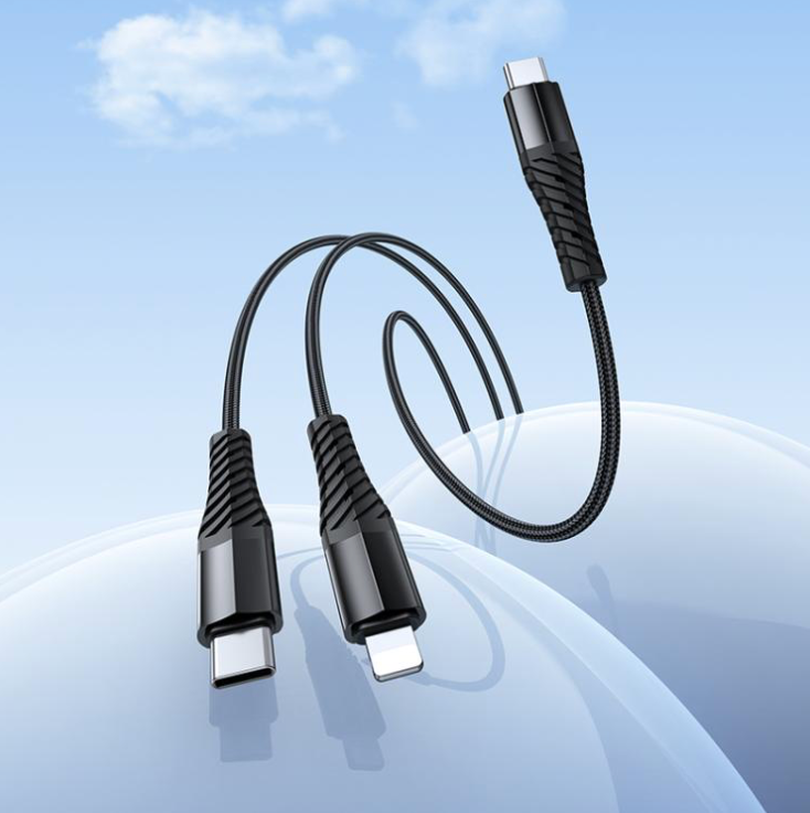 HOCO -  X123 Victory 2-in-1 Charging Cable (Type-C to Type-C & 8-Pin, 1m)